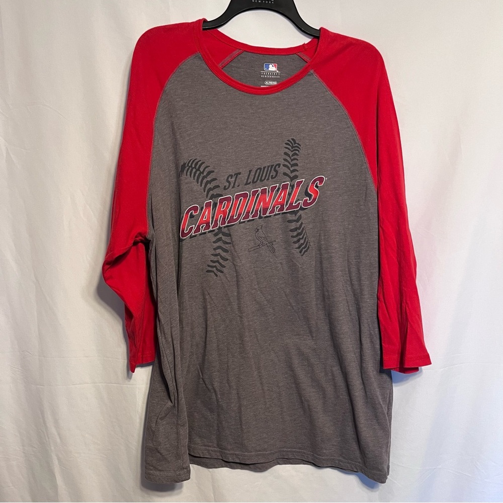 St. Louis Cardinals Red and Gray Raglan Tee XL